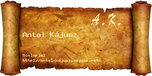 Antal Kájusz névjegykártya